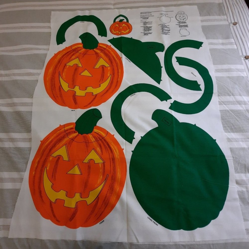 Quilted Jack O Lantern Cut And Sew Pattern Panel Vintage